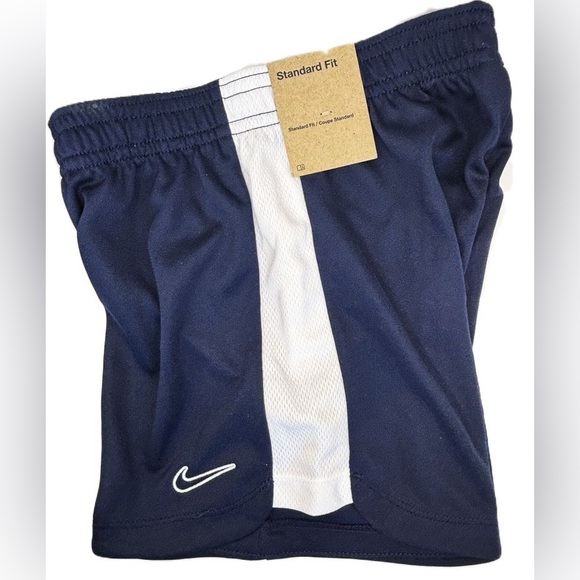 Nike Dri-FIT Unisex Children's Athletic Soccer Shorts Navy Blue White XS S NWT - Picture 2 of 5